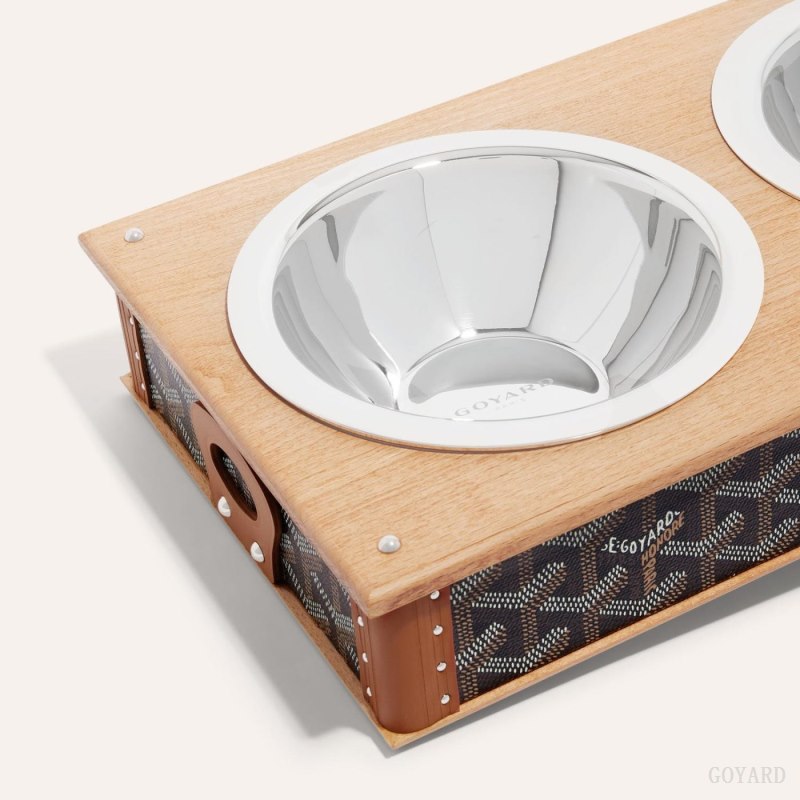Goyard EDMOND DOUBLE BOWL Aksesuar Siyah Kahverengi | GY-KHA1365