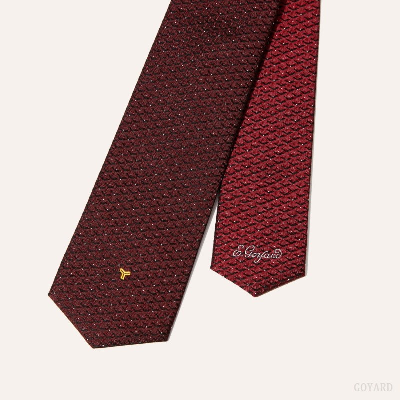 Goyard Eldredge Bicolore tie Kravatlar Koyu Kırmızı Kırmızı | GY-WGO2493