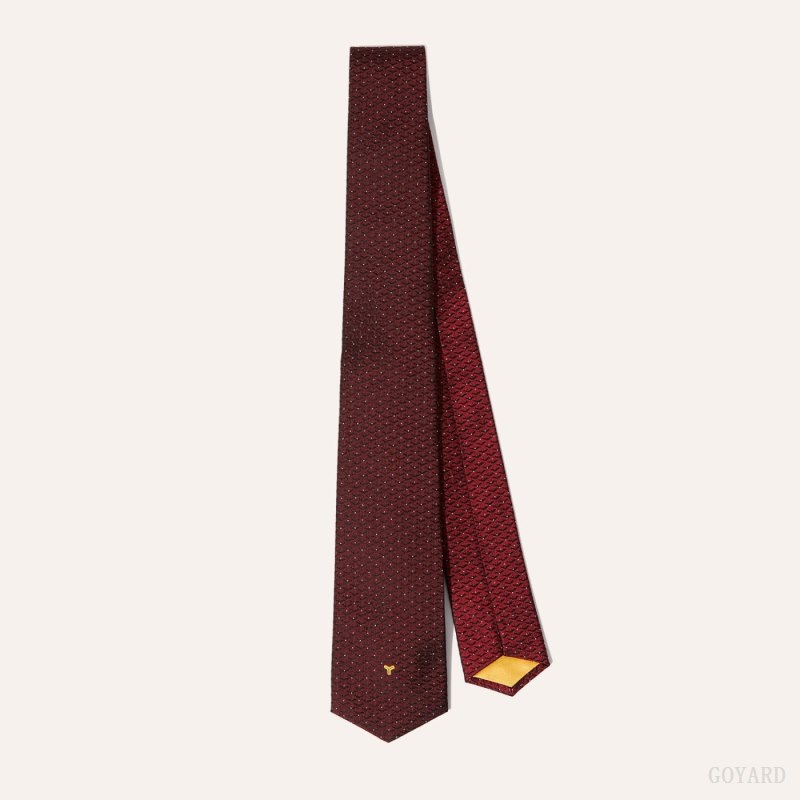 Goyard Eldredge Bicolore tie Kravatlar Koyu Kırmızı Kırmızı | GY-WGO2493