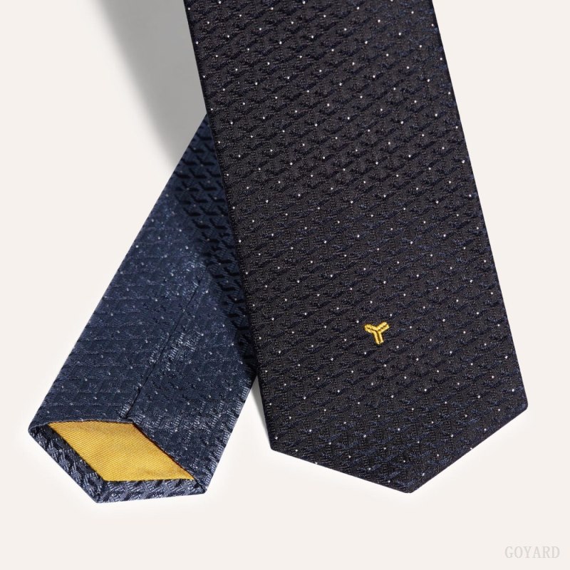 Goyard Eldredge Bicolore tie Kravatlar Lacivert Mavi | GY-EGP0312