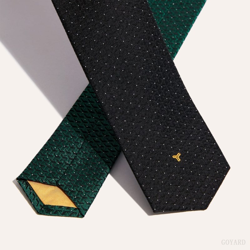 Goyard Eldredge Bicolore tie Kravatlar Siyah Yeşil | GY-UMG6716