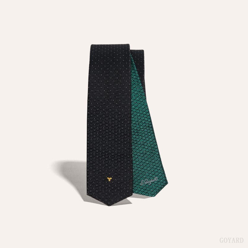 Goyard Eldredge Bicolore tie Kravatlar Siyah Yeşil | GY-UMG6716