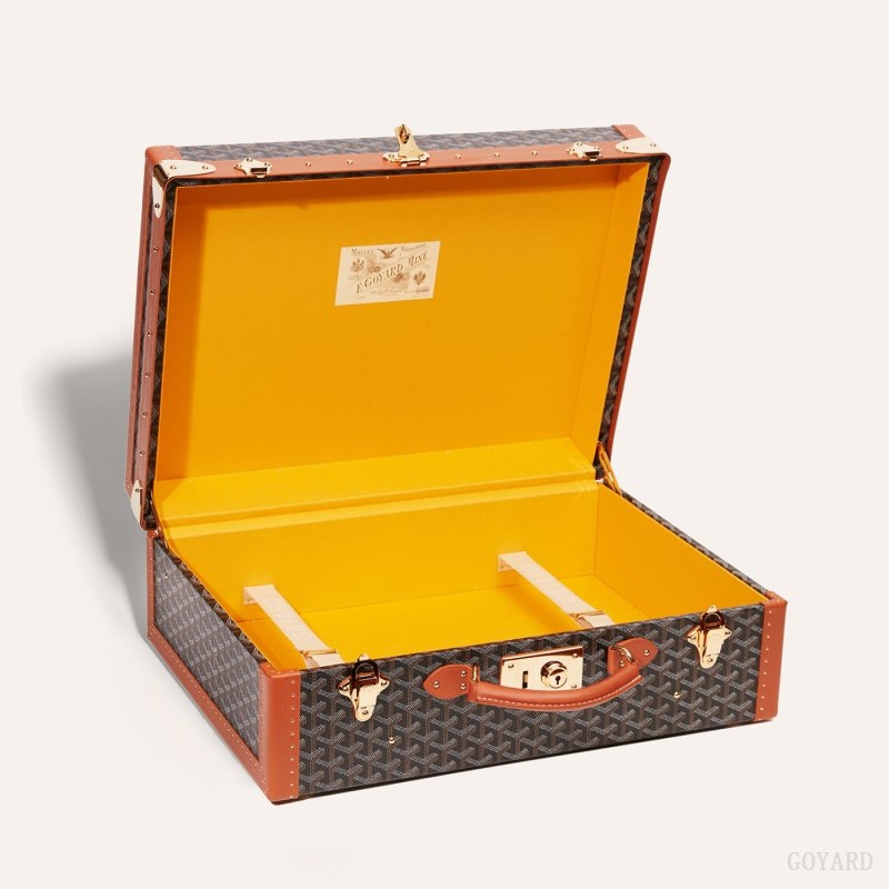 Goyard GRAND HÔTEL 50 CASE Valiz Siyah Kahverengi | GY-DLF1762