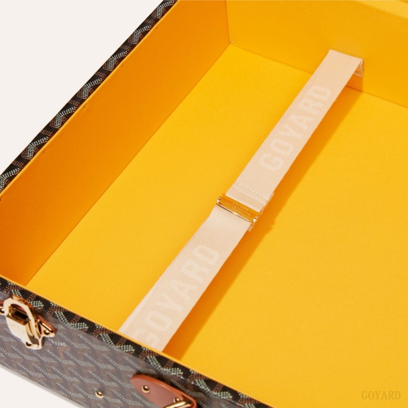 Goyard GRAND HÔTEL 50 CASE Valiz Siyah Kahverengi | GY-DLF1762