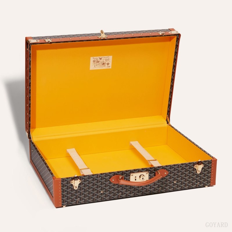 Goyard GRAND HÔTEL 70 CASE Valiz Siyah Kahverengi | GY-QLQ2672