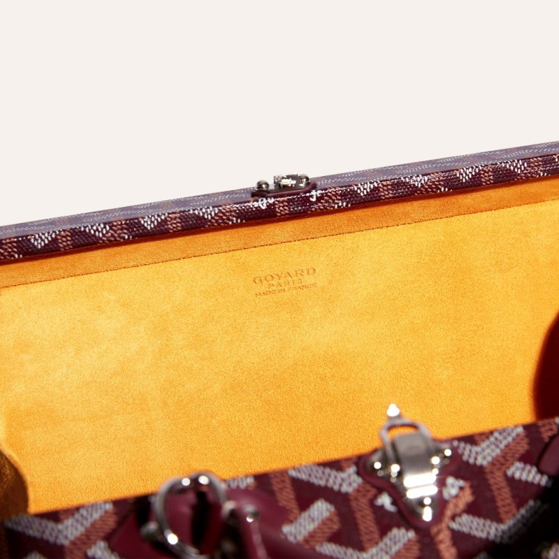 Goyard Grand Hôtel Trunk Bag Omuz Çantası Bordo | GY-QIE0220