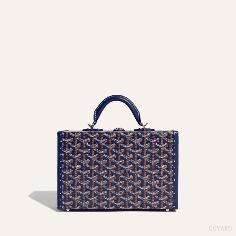 Goyard Grand Hôtel Trunk Bag Omuz Çantası Lacivert Mavi | GY-PUW7688