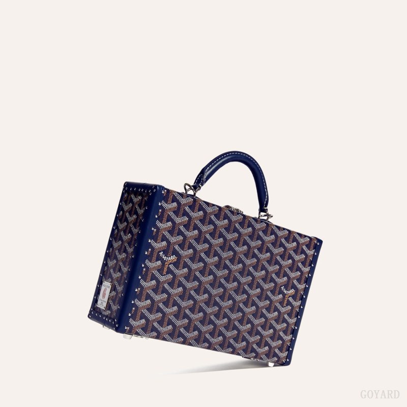 Goyard Grand Hôtel Trunk Bag Omuz Çantası Lacivert Mavi | GY-PUW7688