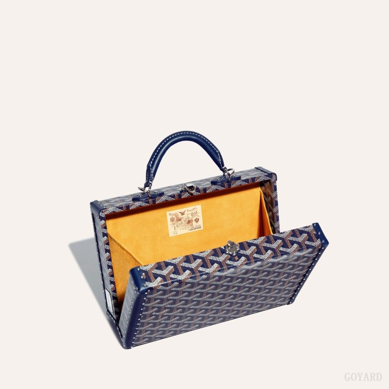 Goyard Grand Hôtel Trunk Bag Omuz Çantası Lacivert Mavi | GY-PUW7688