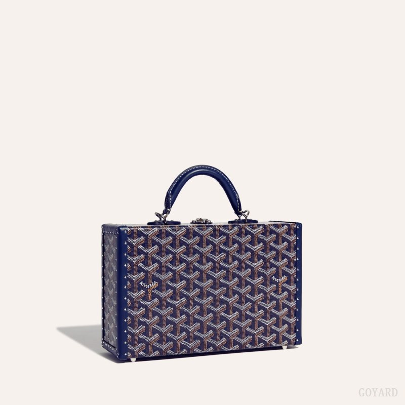 Goyard Grand Hôtel Trunk Bag Omuz Çantası Lacivert Mavi | GY-PUW7688