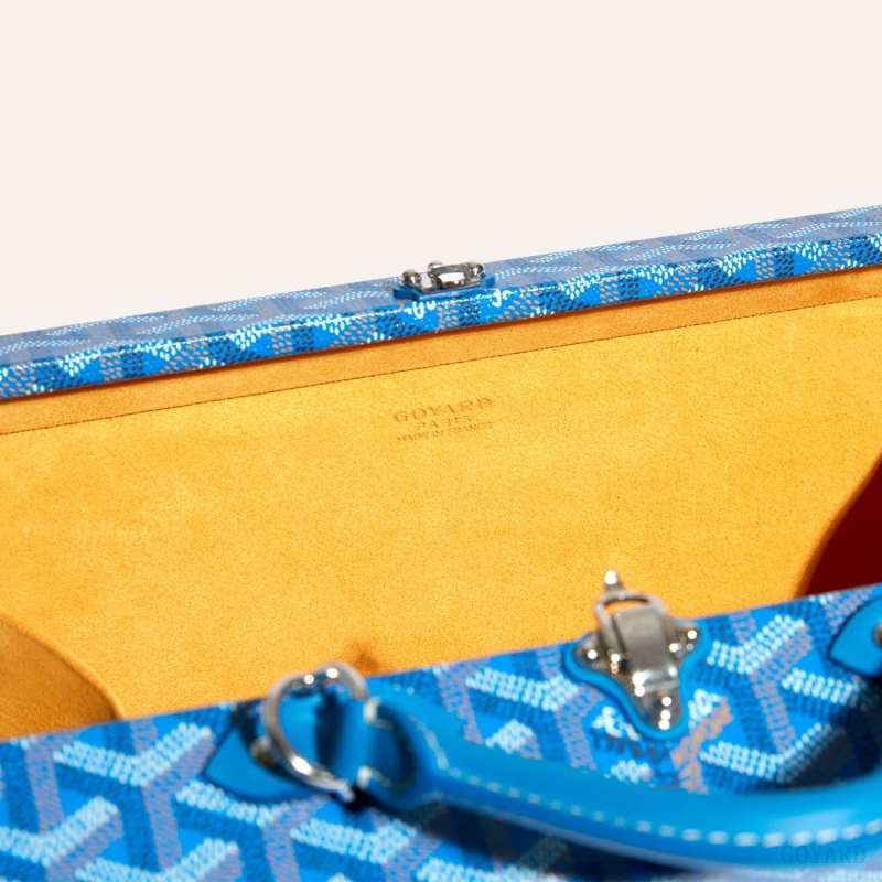 Goyard Grand Hôtel Trunk Bag Omuz Çantası Mavi | GY-PXT1027