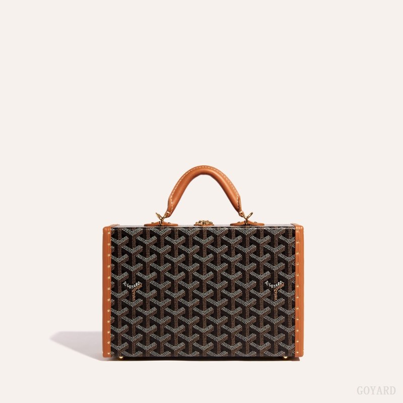 Goyard Grand Hôtel Trunk Bag Omuz Çantası Siyah Kahverengi | GY-CVA1217