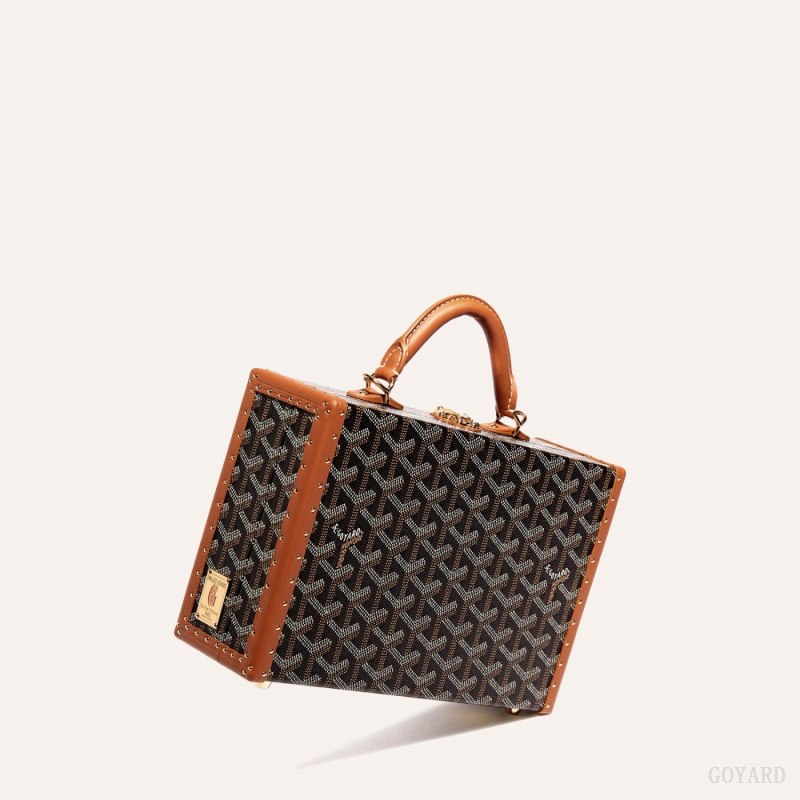 Goyard Grand Hôtel Trunk Bag Omuz Çantası Siyah Kahverengi | GY-CVA1217