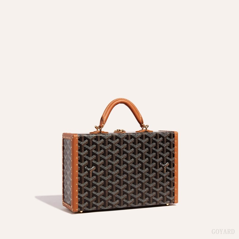 Goyard Grand Hôtel Trunk Bag Omuz Çantası Siyah Kahverengi | GY-CVA1217