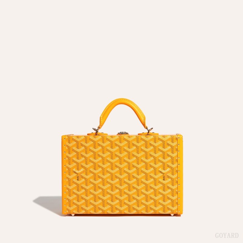 Goyard Grand Hôtel Trunk Bag Omuz Çantası Sarı | GY-DNP2242