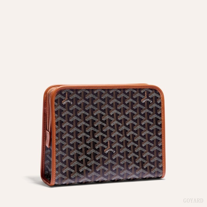Goyard JOUVENCE MM TOILET BAG Aksesuar Siyah Kahverengi | GY-XQG3925