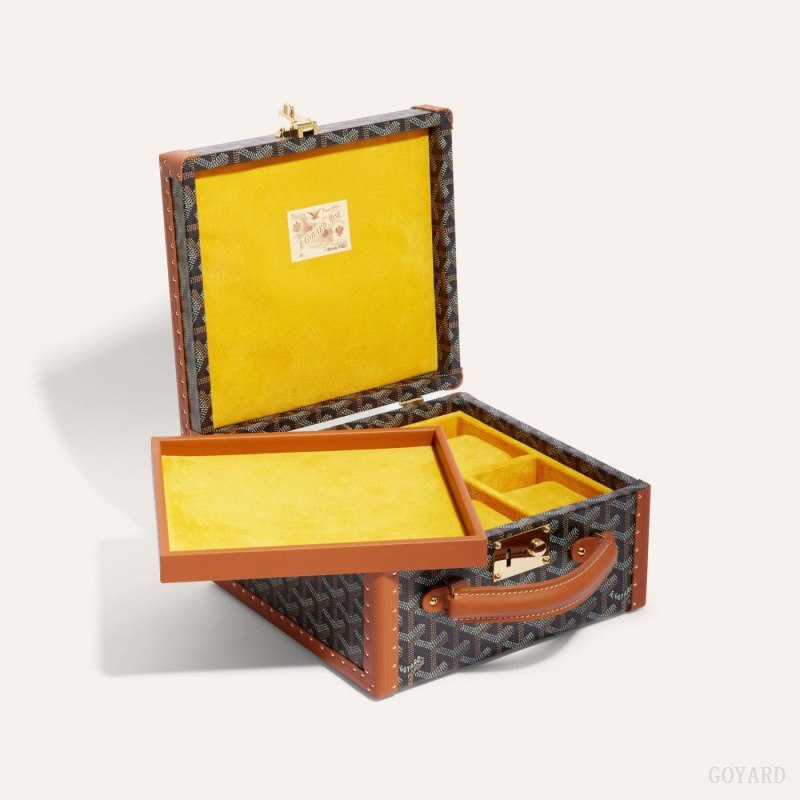 Goyard JOUX 6 WATCH CASE Boxes Siyah Kahverengi | GY-LHT5581