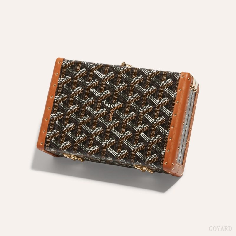 Goyard MINAUDIÈRE TRUNK BAG Mini Çanta Siyah Kahverengi | GY-EJH7828