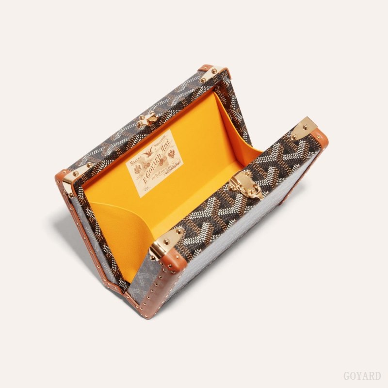 Goyard MINAUDIÈRE TRUNK BAG Mini Çanta Siyah Kahverengi | GY-EJH7828