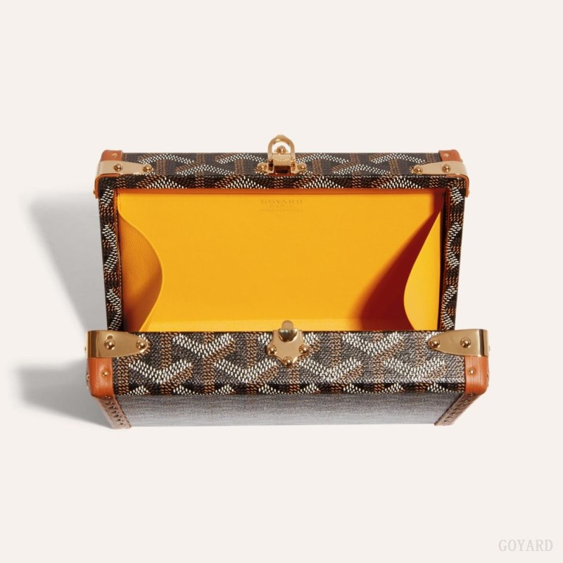 Goyard MINAUDIÈRE TRUNK BAG Mini Çanta Siyah Kahverengi | GY-EJH7828