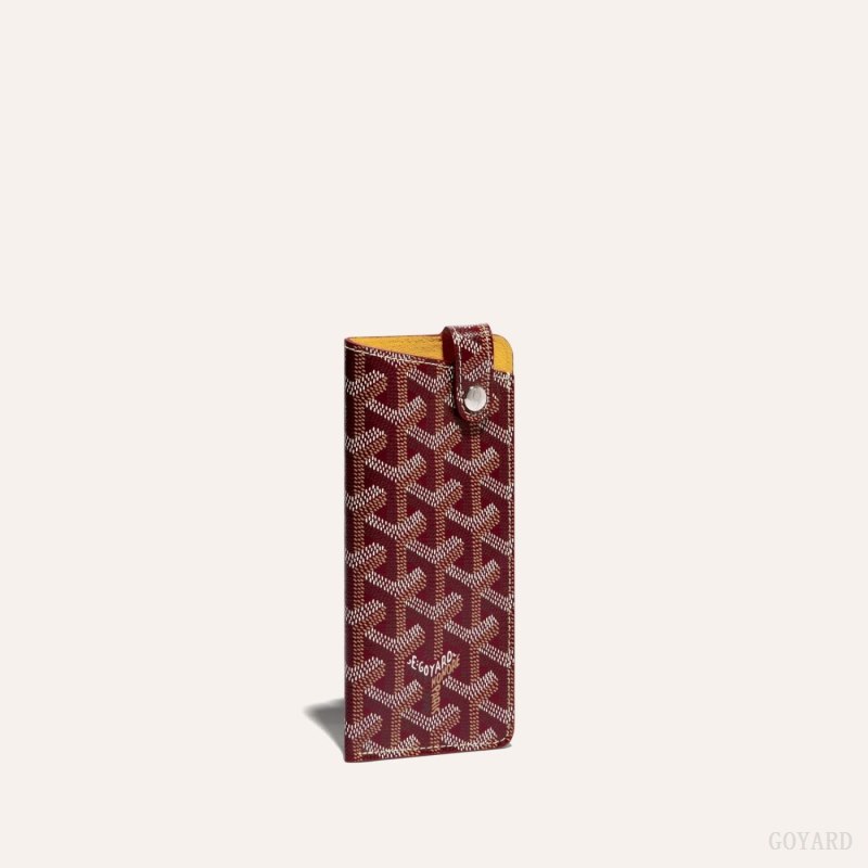 Goyard MONTMARTRE PM GLASSES CASE Vaka Çantası Bordo | GY-UQA9844