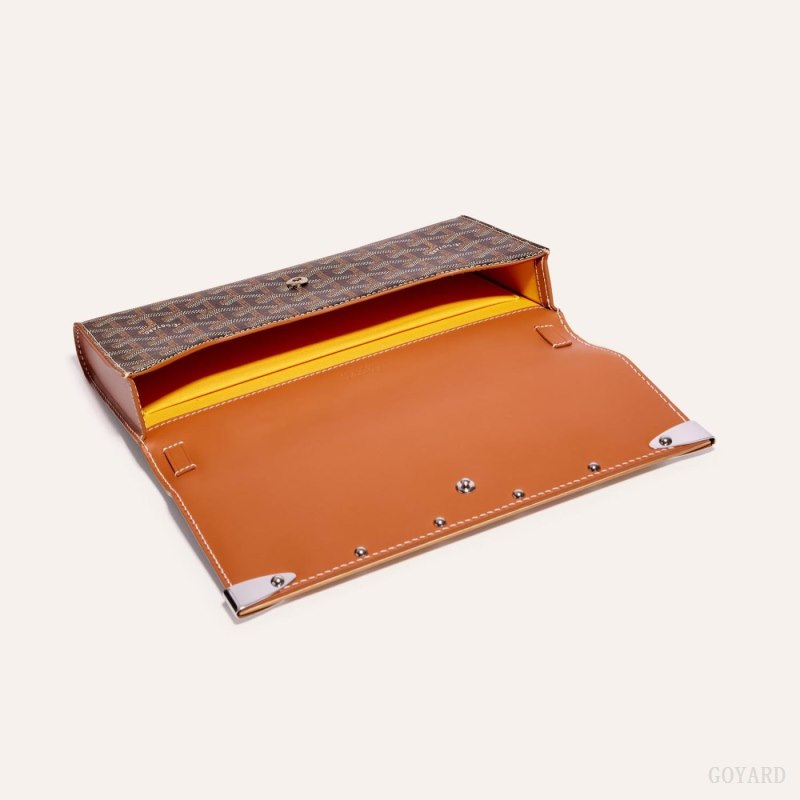 Goyard Monte-Carlo PM Clutch Çantası Siyah Kahverengi | GY-BVD9690