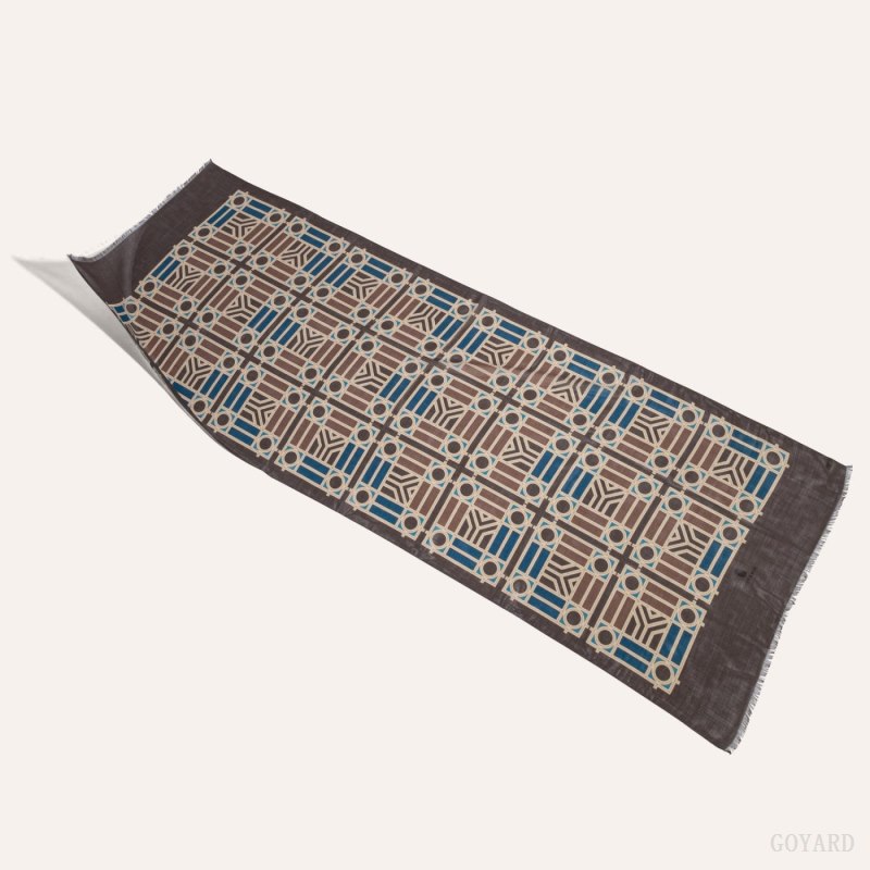 Goyard Muffler N°4 Fular Gri Bej Rengi | GY-NNL8547