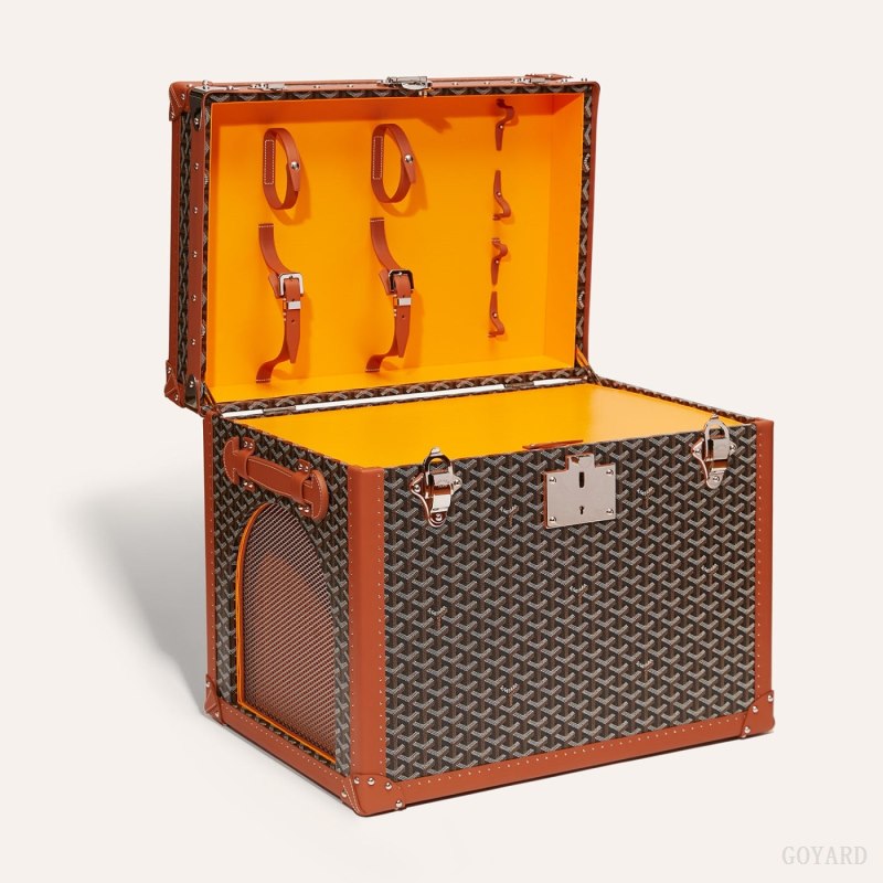 Goyard NICHE TRUNK Valiz Siyah Kahverengi | GY-GRU0174