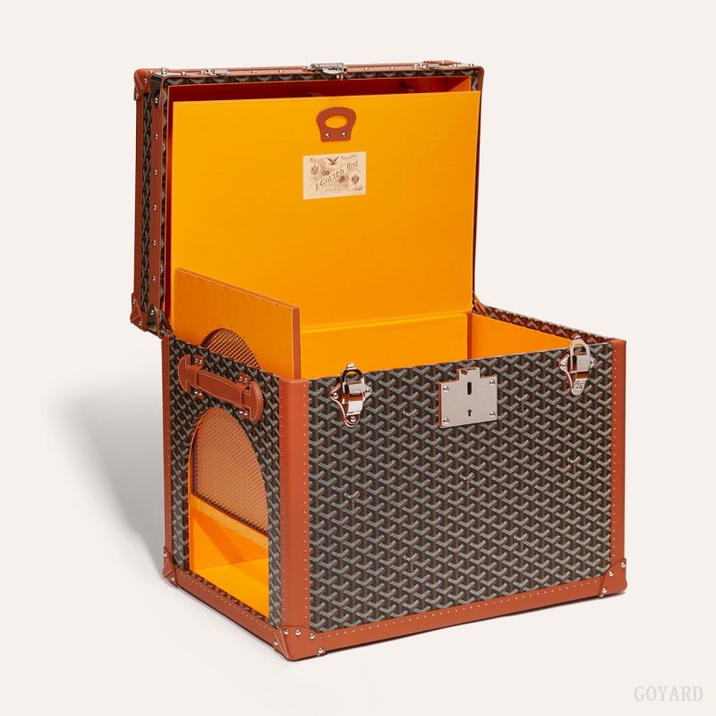 Goyard NICHE TRUNK Valiz Siyah Kahverengi | GY-GRU0174