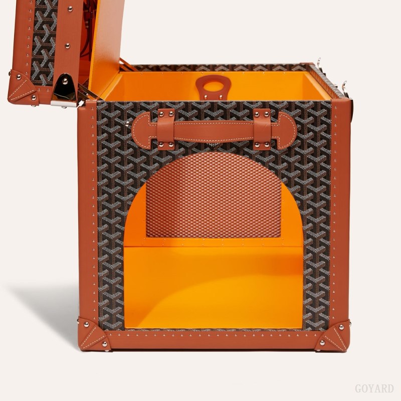 Goyard NICHE TRUNK Valiz Siyah Kahverengi | GY-GRU0174