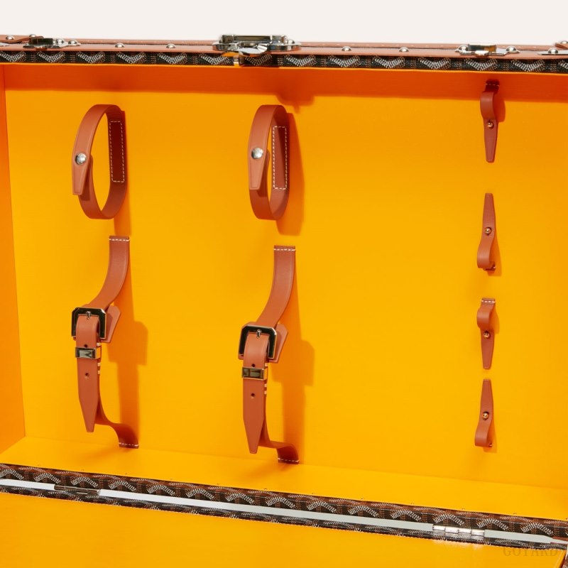 Goyard NICHE TRUNK Valiz Siyah Kahverengi | GY-GRU0174