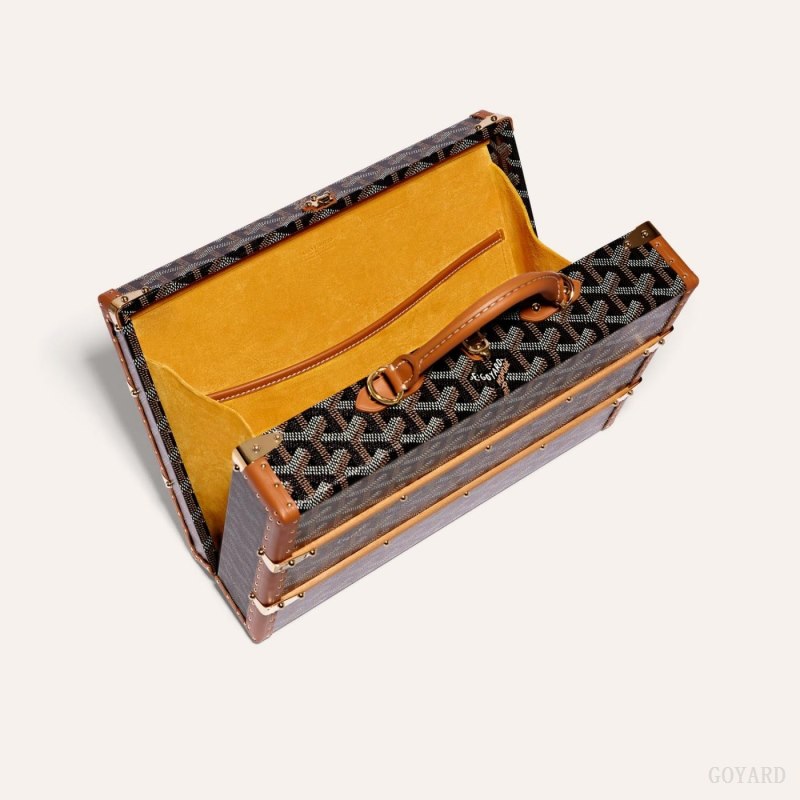 Goyard PALACE MM TRUNK BAG El Çantası Siyah Kahverengi | GY-XNF1368