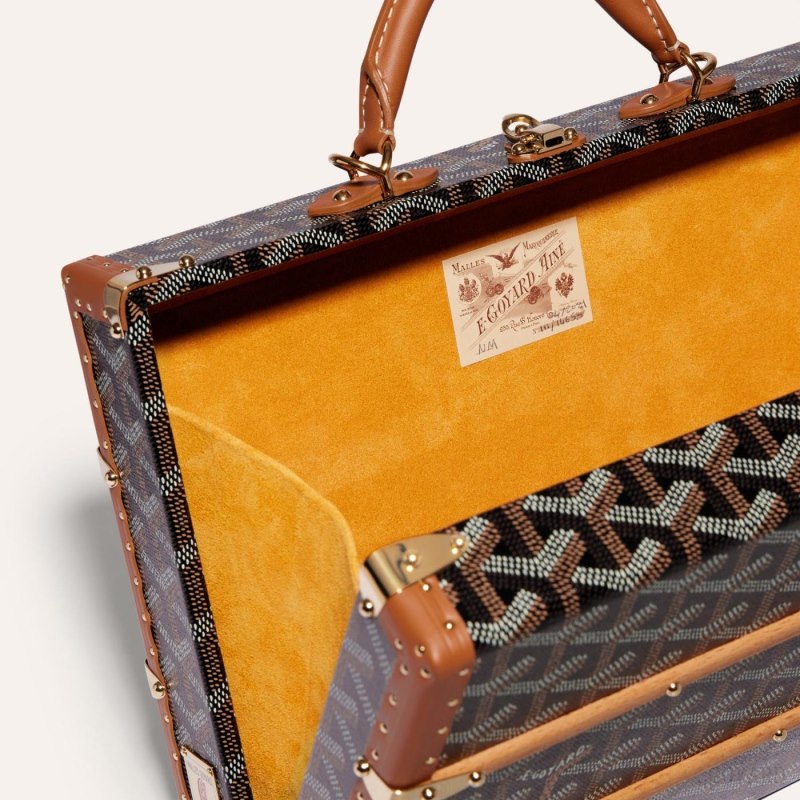 Goyard PALACE MM TRUNK BAG El Çantası Siyah Kahverengi | GY-XNF1368