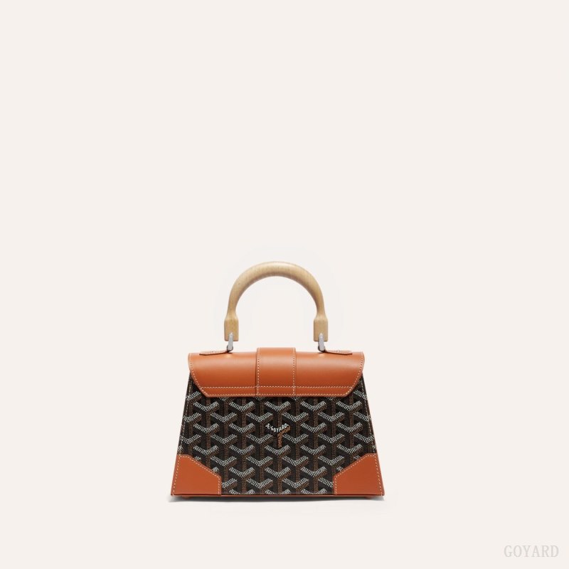 Goyard SAÏGON STRUCTURE MINI BAG Çantası Siyah Kahverengi | GY-IDJ5526