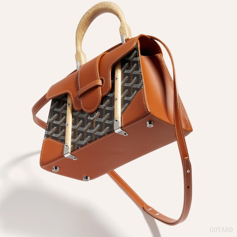 Goyard SAÏGON STRUCTURE MINI BAG Çantası Siyah Kahverengi | GY-IDJ5526