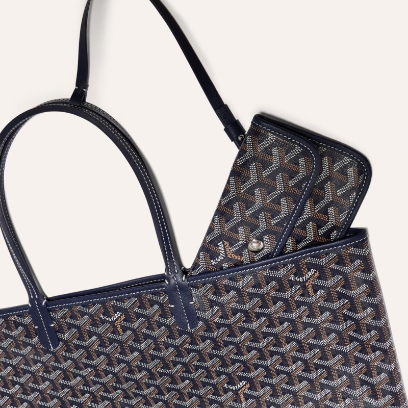 Goyard SAINT LOUIS PM BAG Tote Çanta Lacivert Mavi | GY-NVR3159