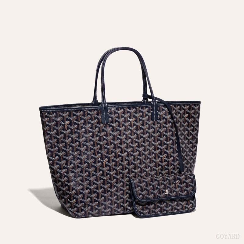 Goyard SAINT LOUIS PM BAG Tote Çanta Lacivert Mavi | GY-NVR3159