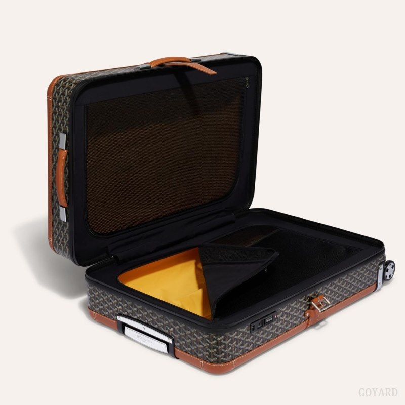 Goyard SATOLAS GM ROLLING SUITCASE Valiz Siyah Kahverengi | GY-BWK2158