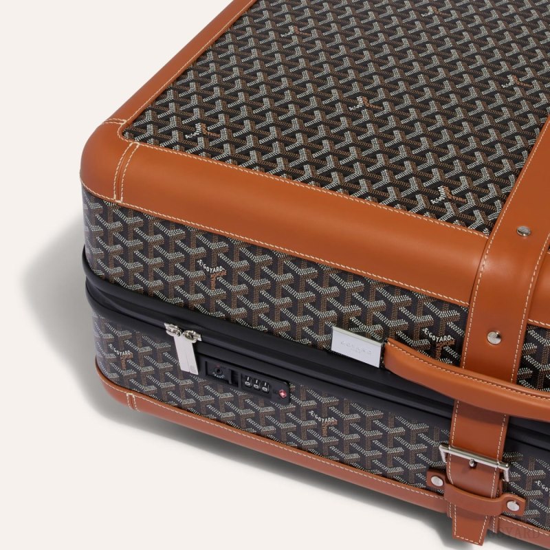 Goyard SATOLAS GM ROLLING SUITCASE Valiz Siyah Kahverengi | GY-BWK2158