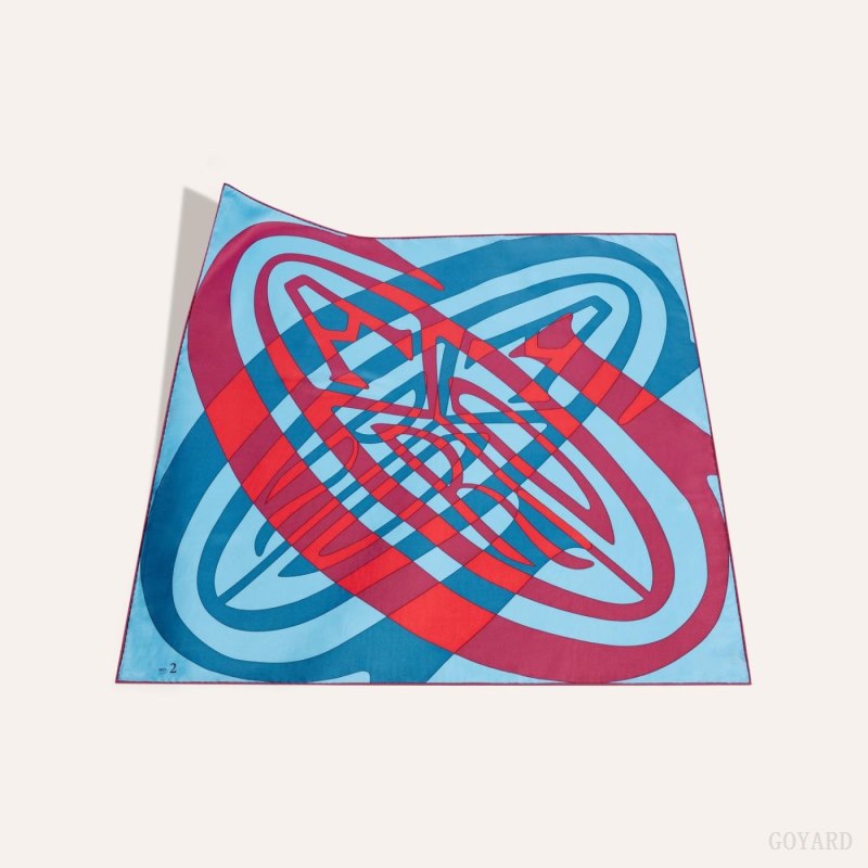 Goyard SCARF N°2 Fular Mavi Kırmızı | GY-VQZ7720