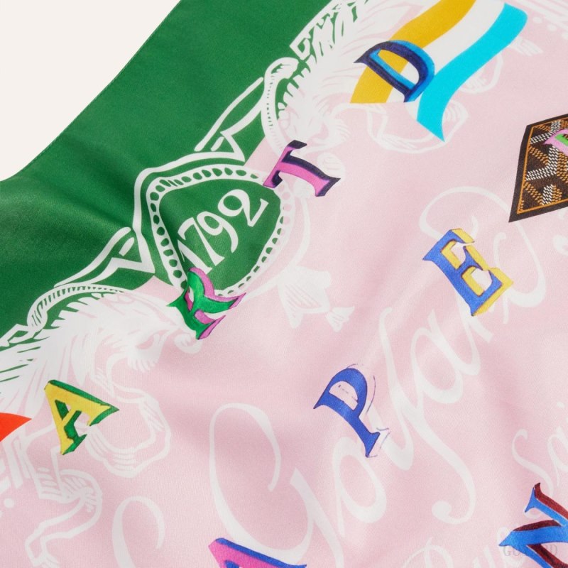 Goyard SCARF N°3 Fular Yeşil Pembe | GY-OPI2578