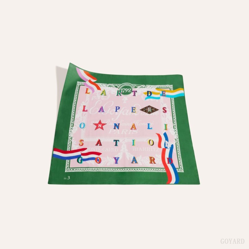 Goyard SCARF N°3 Fular Yeşil Pembe | GY-OPI2578