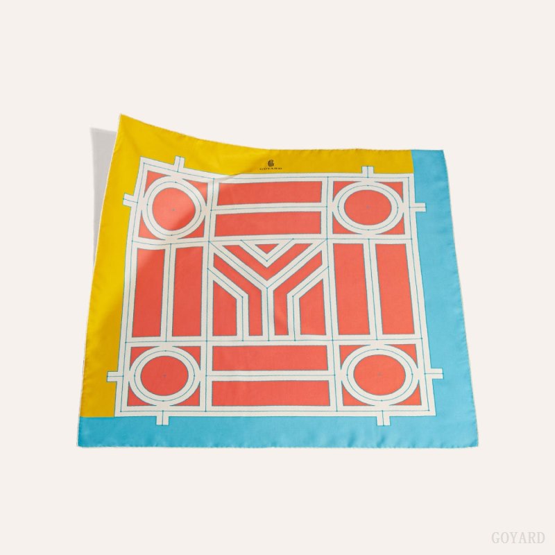 Goyard SCARF N°4 Fular Turuncu Mavi Sarı | GY-XUS8392