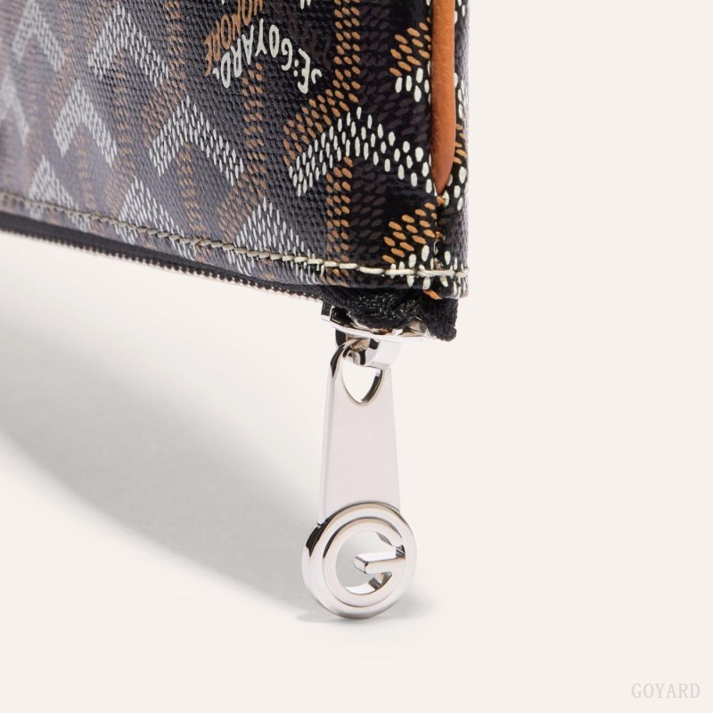 Goyard SENAT GM DOCUMENT CASE Kese Çanta Siyah Kahverengi | GY-EHU7714