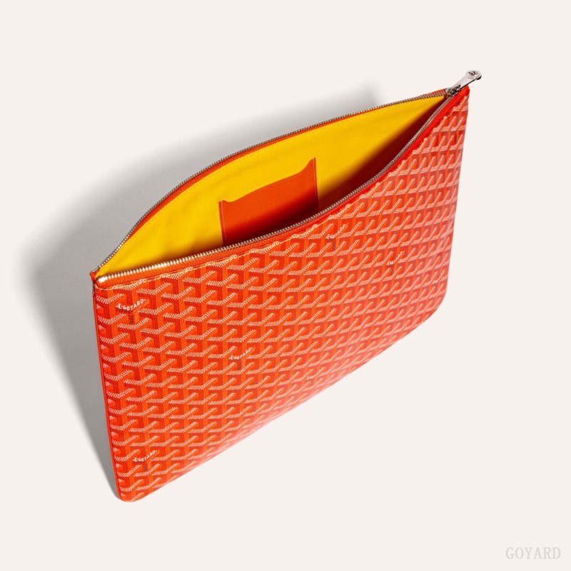 Goyard SENAT GM DOCUMENT CASE Kese Çanta Turuncu | GY-GWX8338