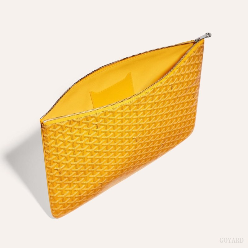 Goyard SENAT GM DOCUMENT CASE Kese Çanta Sarı | GY-XZS1772