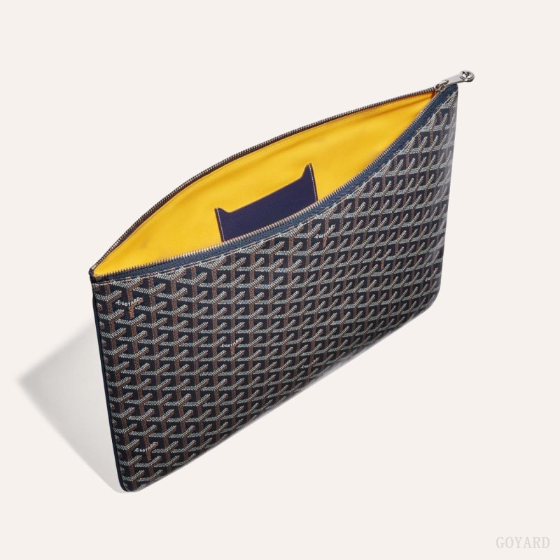 Goyard SENAT GM DOCUMENT CASE Kese Çanta Lacivert Mavi | GY-FCG2130