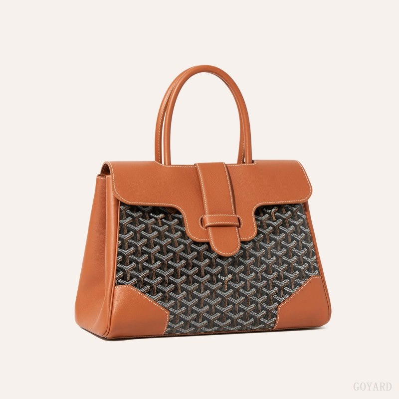 Goyard Saïgon tote bag El Çantası Siyah Kahverengi | GY-BDV7024