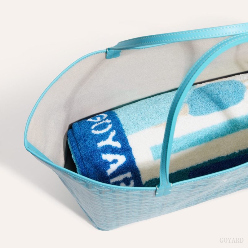 Goyard Saint Louis GM Bag and Balise Beach Towel Tote Çanta Turkuaz | GY-HDQ8812