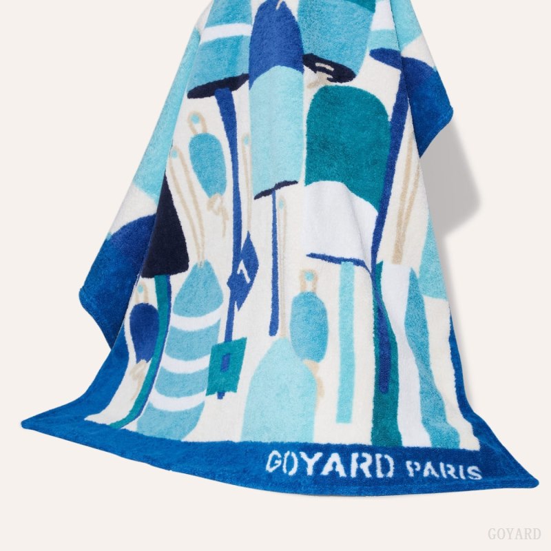 Goyard Saint Louis GM Bag and Balise Beach Towel Tote Çanta Turkuaz | GY-HDQ8812